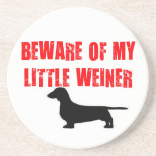 Var försiktig med Little Weiner Hund Underlägg