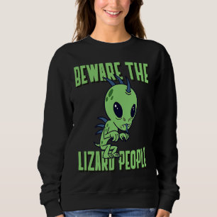 Var försiktig med Lizard People Sci Fi Illuminati T Shirt