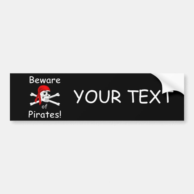 Var försiktig med Pirater Bumper-märket Bildekal (Framsidan)