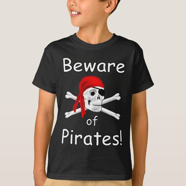 Var försiktig med Pirater Kids T-shirt (Framsida)
