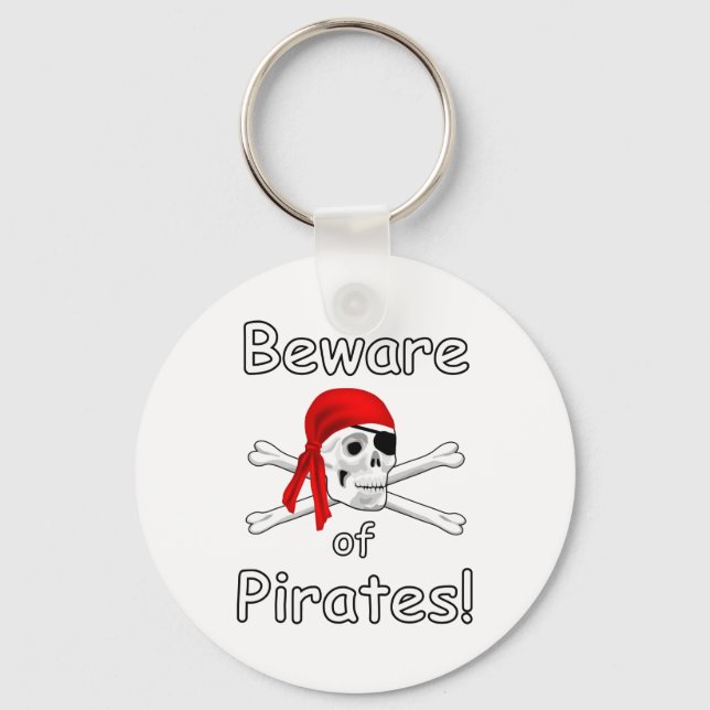Var försiktig med Pirater-nyckelkedjan Nyckelring (Framsida)