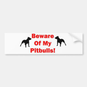 Var försiktig med Pitbull Bildekal