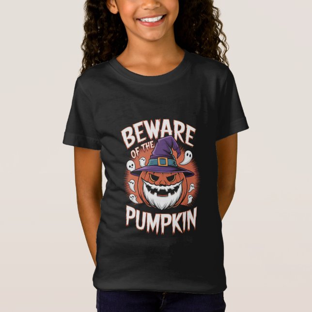 Var försiktig med pumpen Halloween T Shirt (Framsida)