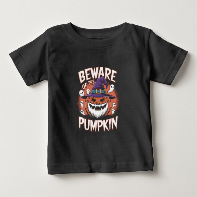 Var försiktig med pumpen Halloween T Shirt (Framsida)