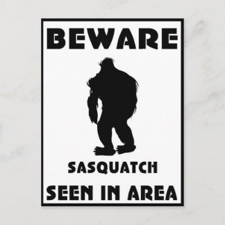 Var försiktig med Sasquatch-Poster Vykort