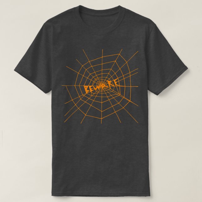 Var försiktig med Spindelnät T-shirt - Hand plocka (Design framsida)