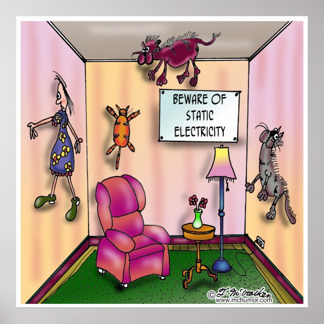 Var försiktig med statisk elektricitet poster (Framsidan)