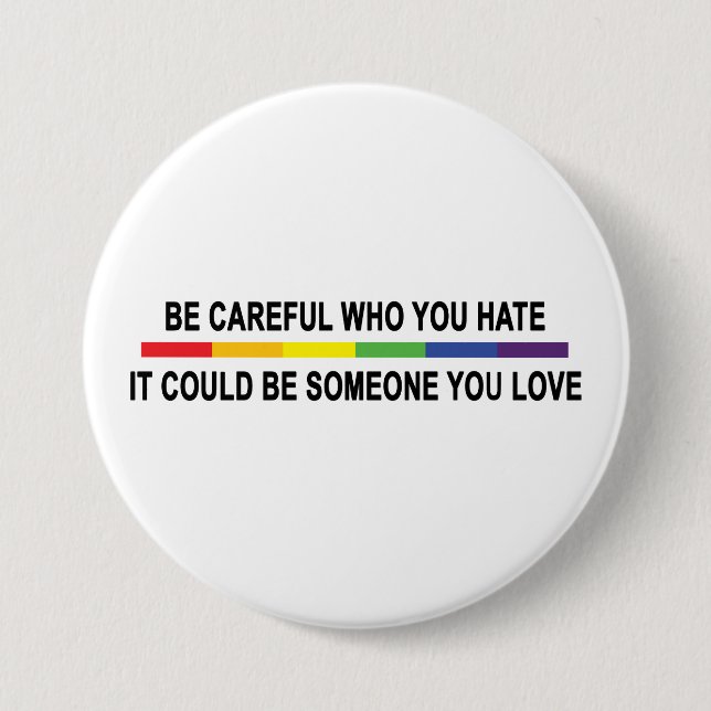 Var försiktig med vem du hatar knapp (Framsida)