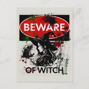 Var försiktig med Witch-tecken Vykort