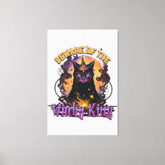 Var försiktig med Witchy Kattunge Item för Hallowe Canvastryck