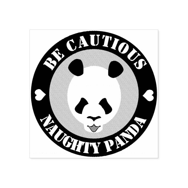 Var försiktig Naught Panda Stämpel (Tryck)