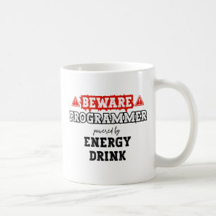 Var försiktig: Programmer med energidryck Kod Kaffemugg