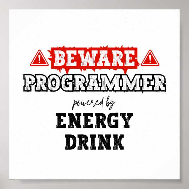 Var försiktig: Programmer med energidryck | Kod Poster (Framsidan)