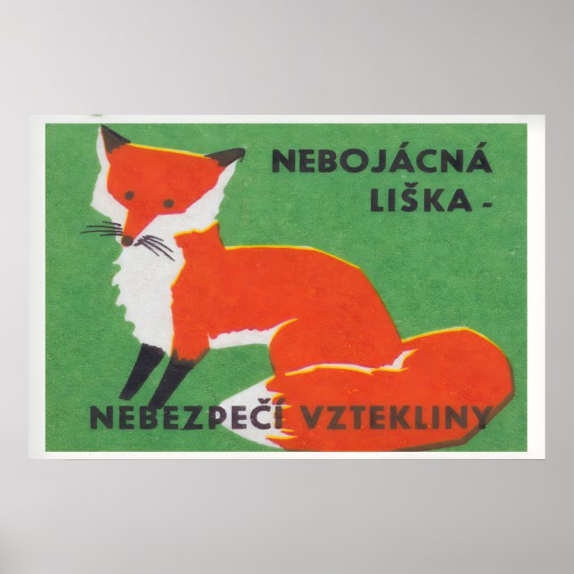 Var försiktig Räv Håller Rabies - Matchbox Print Poster (Framsidan)
