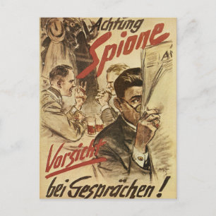 Var försiktig - spioner poster vykort