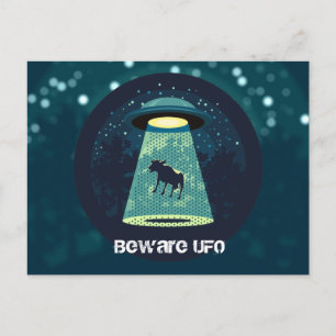 Var försiktig UFO Vykort