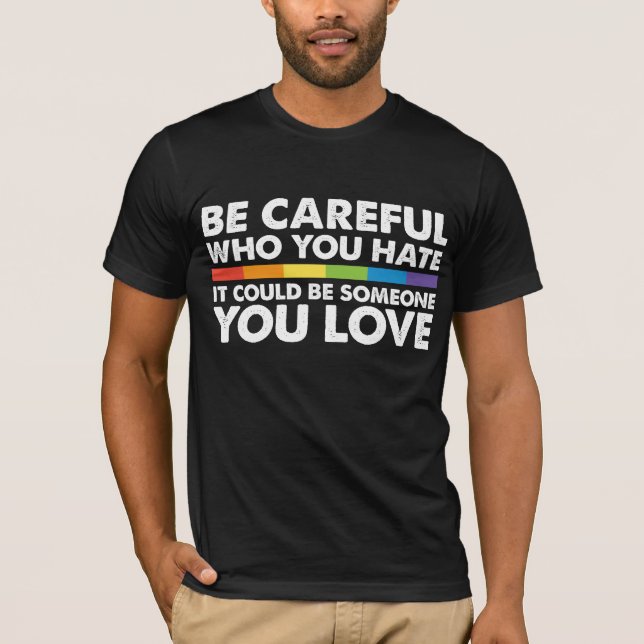 Var Forskning Du Hat Regenbåge HBTQ Hbtq Pride T Shirt (Framsida)