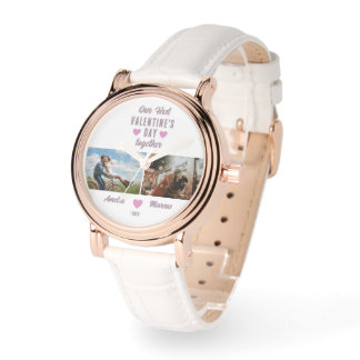 Vår första Alla hjärtans dag tillsammans 2 foton Armbandsur