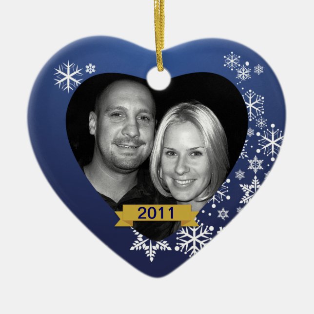 Vår första anpassningsbar för Snowflake för Julgransprydnad Keramik (Framsidan)