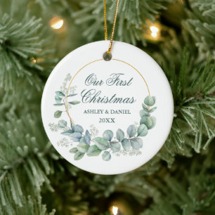 Vår första Eucalyptus-Löv Julgransprydnad Keramik