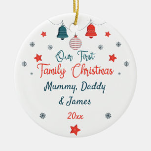 Vår första familjs julfotoutställning, Personlig 2 Julgransprydnad Keramik