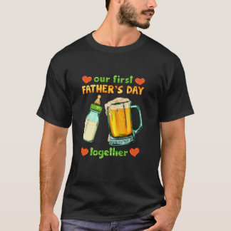 Vår första Far-dag som dricker buddierna Baby öl T Shirt