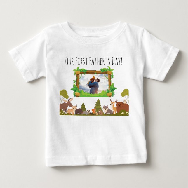 Vår första fars dag baby t-shirt (Framsida)