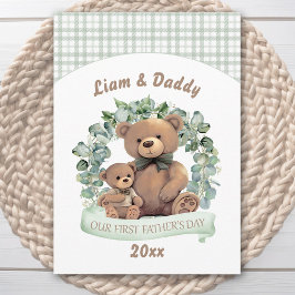 Vår första Fars dag Cute Bears Boy Julkort