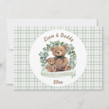 Vår första Fars dag Cute Bears Boy