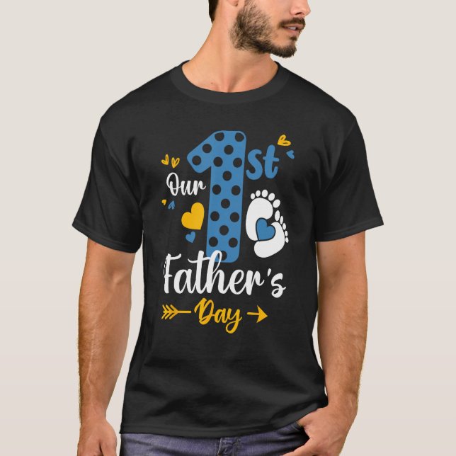 Vår första Fars dag-matchande Far-dotterdotter T Shirt (Framsida)