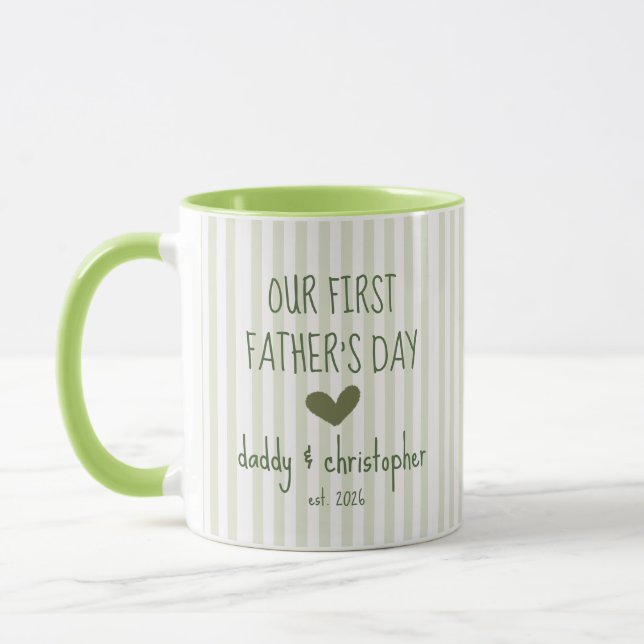 Vår första fars dag Personlig mugg till pappa (Vänster)