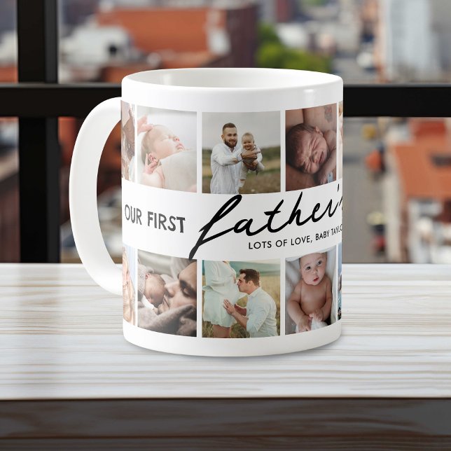 Vår första Fars dag tillsammans 14 foto Kaffemugg (Skapare uppladdad)