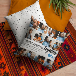 Vår första fars dag tillsammans! Fotokollage Kudde