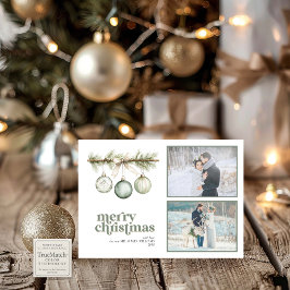 Vår första gifta jul Gräs Ornamet 2 Photo Julkort