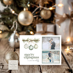 Vår första gifta jul Gräs Ornamet 2 Photo Julkort