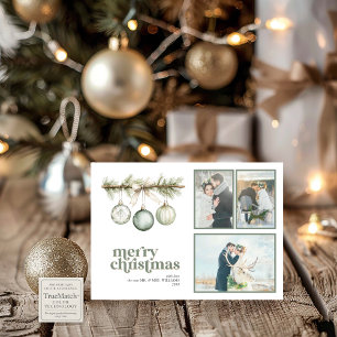 Vår första gifta jul Gräs Ornamet 3 Photo Julkort