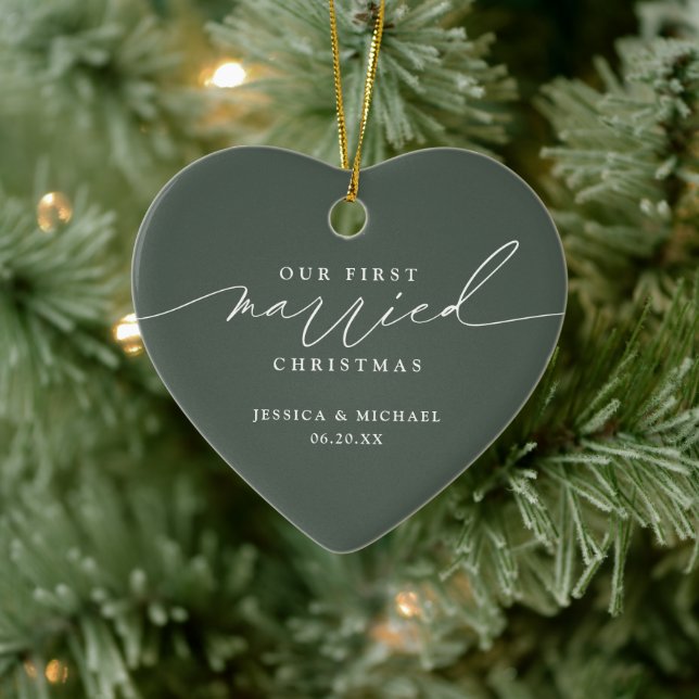 Vår första gifta jul Newlynt Julgransprydnad Keramik (Träd)