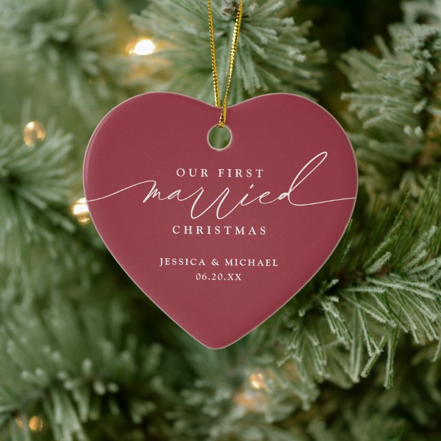 Vår första gifta jul Newlynt Julgransprydnad Keramik (Träd)
