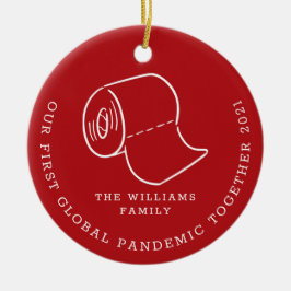 Vår första globala pandemi julhelgsfoto julgransprydnad keramik
