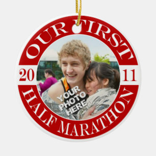 Vår första halvlekmaraton - 2011 julgransprydnad keramik