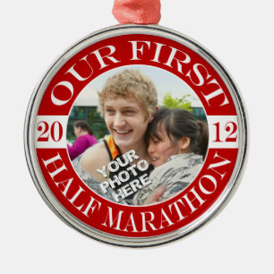 Vår första halvlekmaraton - 2012 julgransprydnad metall