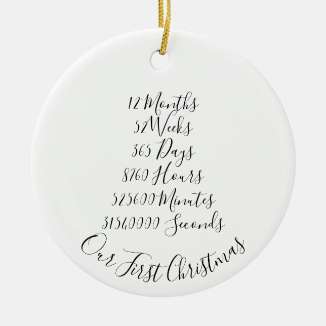 Vår första helgdag i Bröllop Julgransprydnad Keramik (Framsidan)