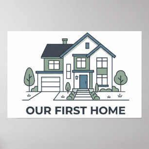 Vår första hemadress Anpassad adressaffisch Poster