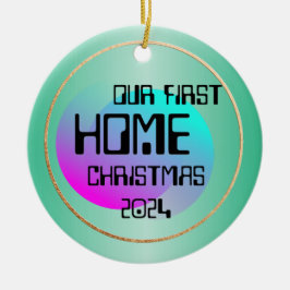 Vår första hemsida citerar digital modern cyberdat julgransprydnad keramik