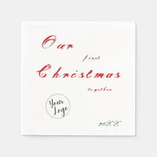 Vår första jul Anpassad logotyp för småföretag Pappersservett