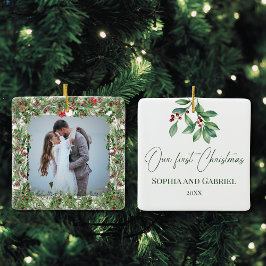 Vår första jul Elegant bröllop Newlyed Julgransprydnad Keramik