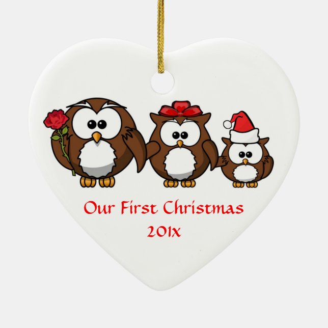 Vår första jul för anpassningsbar för baby för julgransprydnad keramik (Baksidan)