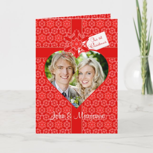 Vår första jul för frun med Anpassningsbar Photo Helgkort (Framsida)