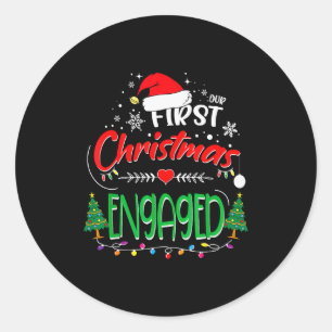 Vår första jul förlovad 2021 1:a jul runt klistermärke