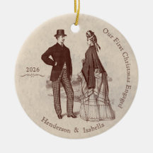 Vår första jul förlovade vintagepar